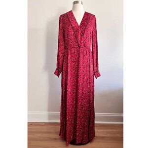 Scotch & Soda Pleated Maxi Dress, Red Floral, Small